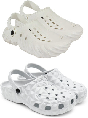 Golf Men Clogs(White, Grey , 9)