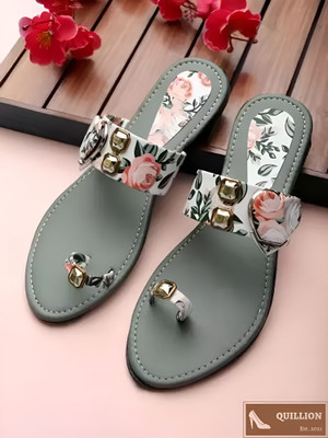 QUILLION Women Flats(Green , 5)