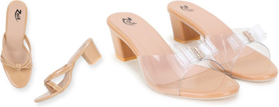 Zaif Women Heels(Beige, Beige , 5)