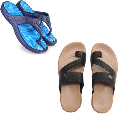 Vomoya Men Sandals(Blue, Black , 7)
