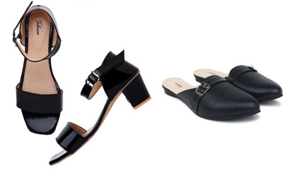 Todhwear Women Heels(Black, Black , 6)
