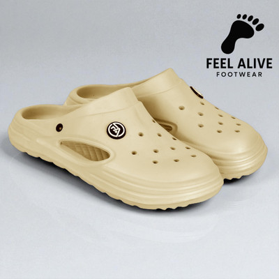 Feel alive Men Clogs(Beige , 10)