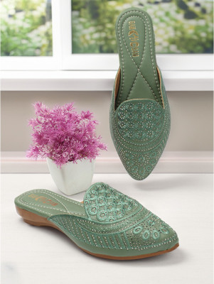 Bambam Women Flats(Green , 4)