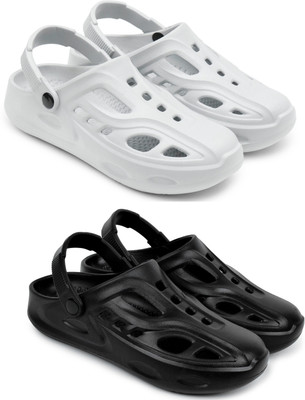 Golf Men Clogs(Grey, Black , 9)