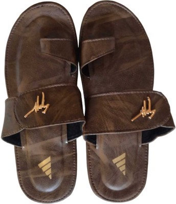Anand Men Brown, Gold Sandals
