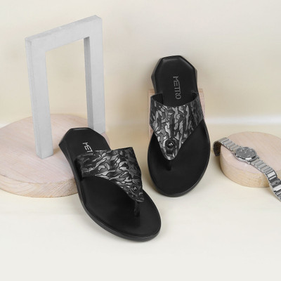 METRO Men Flats(Black , 6)