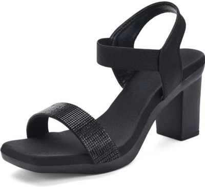 afuzi Women Heels(Black , 8)