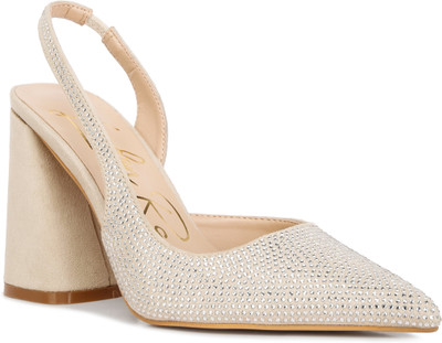 London Rag Women Heels(Beige , 8)