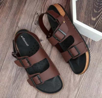 PROVOGUE Men Sandals(Brown , 6)