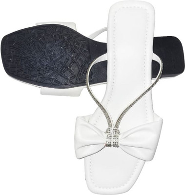 XiZUii Women Flats(White , 5)