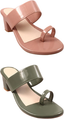 Goraiya Women Flats(Pink, Green , 6)