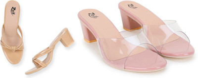 Zaif Women Heels(Beige, Pink , 5)
