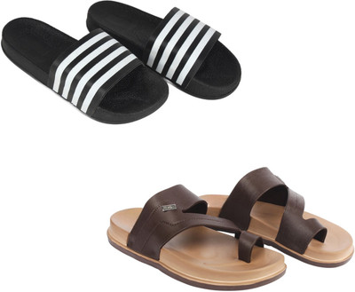 Vomoya Men Sandals(Black, Brown , 7)