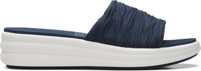 CLARKS Women Wedges(Navy , 8)