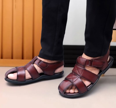 RagnaRok Men Sandals(Brown , 12)