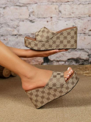 Mahroj Women Heels(Tan , 4)