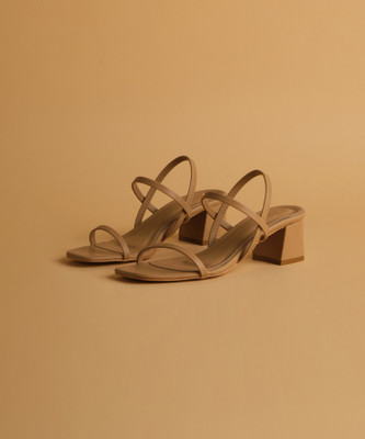 ERIDANI Women Heels(Beige , 4)