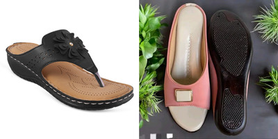 hunyza footwear Women Flats(Pink, Brown , 9)