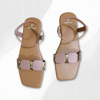 VEYONA Women Flats(Beige , 9)