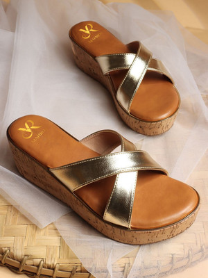 Mahroj Women Heels(Gold , 4)