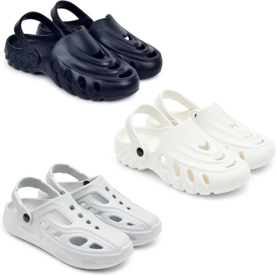 Golf Men Clogs(Blue, White, Grey , 6)