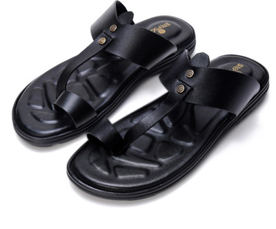 Stepsoft Kolhapuri Style Orthopedic Slippers with Soft Cushioned Footbed for Festive Wear Men Sandals(Black , 10)