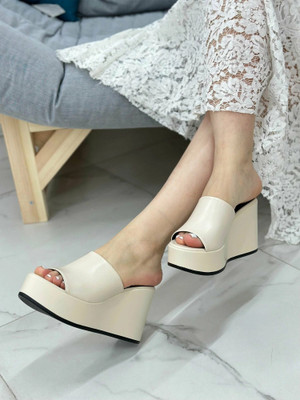 Gloglamp Women Wedges(Off White , 6)