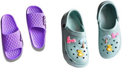 footpedia Women Wedges(Purple, Pink , 7)