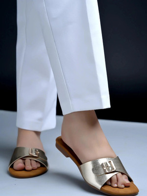 SHOETOPIA Women Flats(Gold , 6)
