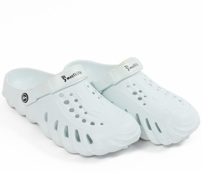 Smoothlite Men Clogs Sandal with Back Strap, Slipper, Anti Skid Sole, Daily Wear Men Clogs(White , 7)