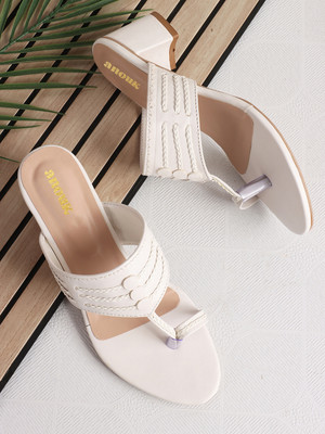 ANOUK Women Heels(White , 8)
