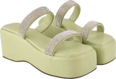 HM9 YS6 Women Wedges(Green , 4)