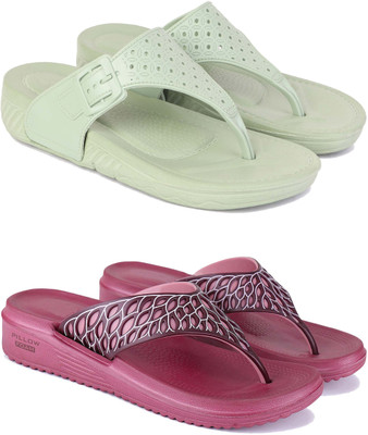 Pennen Women Casual(Green, Pink , 7)