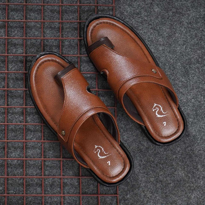 QARA Men Sandals(Tan , 9)