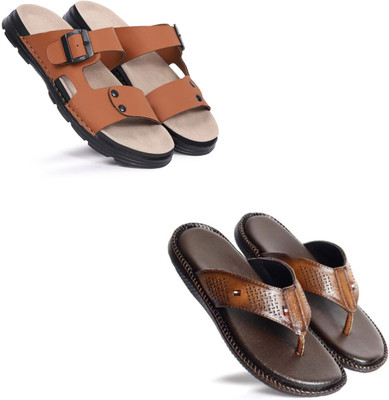 Walkivo Men Sandals(Tan, Tan , 9)