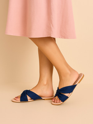 GLEMATOZ Women Flats(Blue , 8)