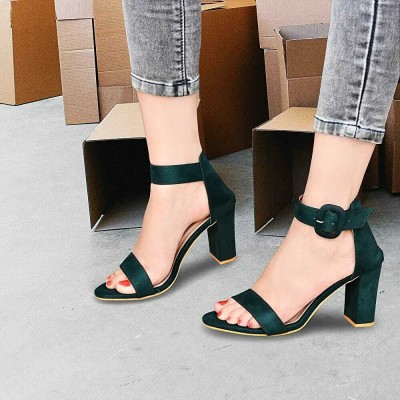 UUNDA Fashion Women Heels(Green , 6)