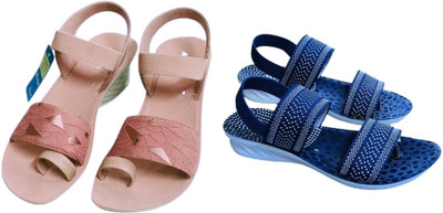 Plama Women Flats(Pink, Blue , 9)