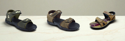 Classica Men Sandals(Green, Brown, Tan , 9)