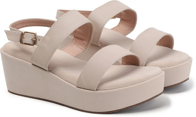 DELY BELY Women Wedges(Beige , 3)