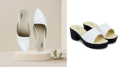 Todhwear Women Heels(White, White , 5)