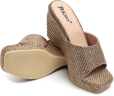 AK SKY Women Heels(Brown , 5)