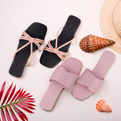 SAYERA Women Flats(Pink, Pink , 8)