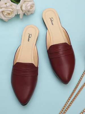 Todhwear Women Heels(Maroon, Black , 5)