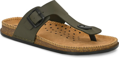 KILLER Stylish Dual Strap Buckle Design Men Sandals(Olive , 10)