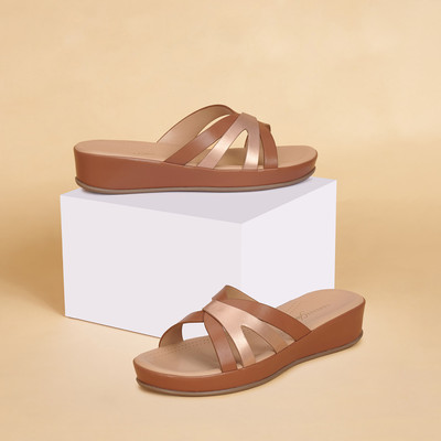 Forever Glam By Pantaloons Women Flats(Brown , 5)