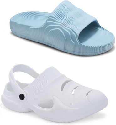 DEFLOW Men Sandals(Blue, White , 10)