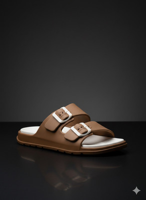 Wild Leopard Men Clogs(Brown, White , 7)