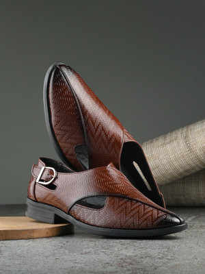House of Pataudi Men Sandals(Brown , 8)