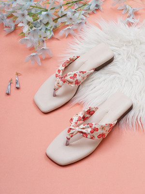 Moncada Women Flats(Off White, Pink , 4)